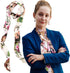 Luwint Long Thin Floral Chiffon Scarf, Silk-like Satin Scarf Skinny Necktie Narrow Scarf Handbag Handle Wrap Ribbon Hair Band Sash Waist Belt for ...