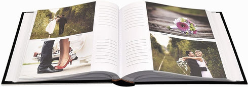 MCS Wedding Photo Album Holds 200 4x6 Photos with Memo Space, Silver Cover, Clear Side-Loading Pockets – Elegant Scrapbook Style Memory Book for W...