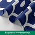 Biscaynebay Extra Long Textured Fabric Shower Curtains 72" W x 84" L, Navy Morocco Pearl Printed Hotel Spa Luxury Decorative Bathroom Curtain Mach...