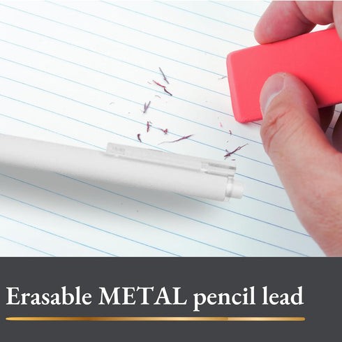 SUN-STAR Stylish Metal Pencil Metacil Retractable Click Pencils for Artist Drawing, Sketching, Non-Sharpening, Pencil Lead Color: Black H, White, ...