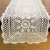 KEPSWET Sunflower Cotton Handmade Crochet Lace Rectangle Table Runner Coffee Table Decor (14x60 inch, Beige)...