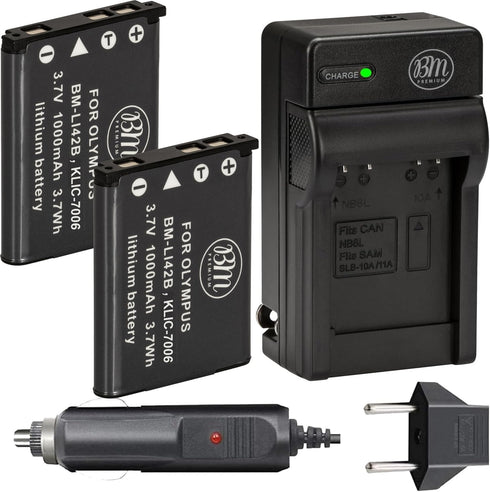 BM Premium 2-Pack of LB-012 Batteries and Charger for Kodak KLIC-7006, PIXPRO FZ55, FZ55-BK, FZ53 Cameras...
