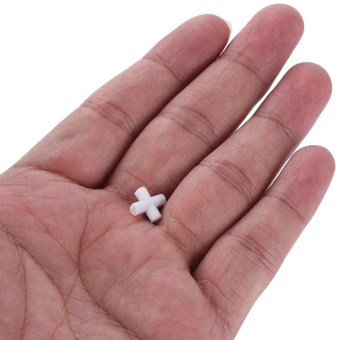 MECCANIXITY Magnetic Stirrer Mixer Stir Bar Rod 10mm(0.39") x10mm Cross Shape PTFE Coating Magnet White for Laboratory 4Pcs...