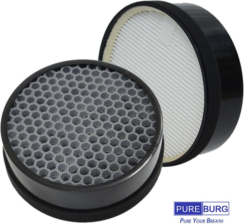 PUREBURG Replacement Filter Compatible with GENIANI G-2000-FL & TCL CISNO iHome KJ65F-A1 KJ65F-A2 Air Purifiers,2-Pack H13 HEPA Activated Carbon P...