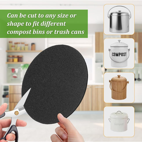 16Pack Charcoal Filters for Compost Bucket - ROOKEA 6.7Inch Activated Charcoal Filters Countertop Bin Pail Replacements Home Bucket Refill Sets to...