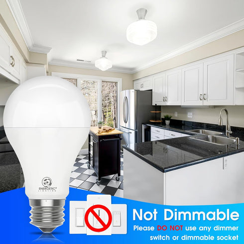 E ENERGETIC LIGHTING 4 Pack 150 Watt Equivalent LED Light Bulb, Super Bright A21 Light Bulb, Daylight 5000K, 2600 High Lumens LED Bulb, Non-Dimmab...