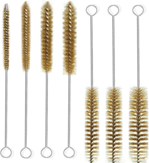 7pcs Brass Wire Tube Brushes Bottle Brush Set,11Inch Long Wire Brushes for Cleaning,Wire Pipe Cleaner Bore Brush Cleaning for Tubes,Bottle,Keyboar...