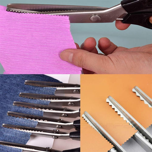Dressmaking Sewing Craft Scissors, Professional Stainless Steel Pinking Shears Comfort Grip, Serrated & Scalloped Blades Cut Tailor Decorative Too...