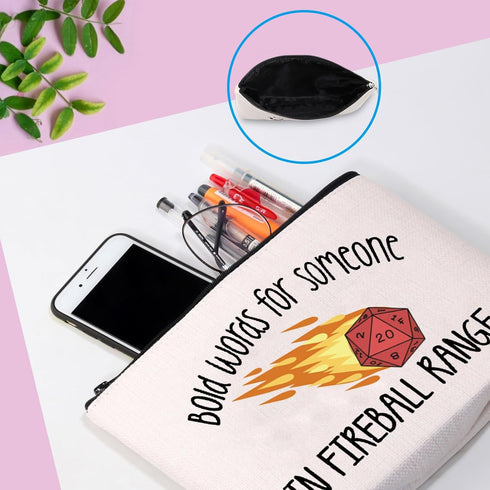 DandD Inspired Gift Role Playing Games Gift D20 Dice Storage Accessories Pouch Bag Gift for RPG DnD Game Players (Bold Words Bag)...