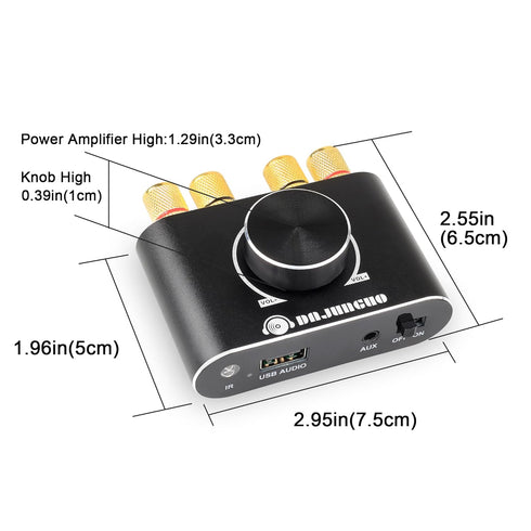 X15H Audio Amplifier 2.0 Channel 20W+20W Bluetooth Power Amp with Remote Control Function,Supports Bluetooth/USB/AUX Input, with 12V/5A DC Power S...