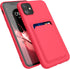 kwmobile Case Compatible with Apple iPhone 11 Case - TPU Phone Cover with Credit Card Holder - Neon Pink......