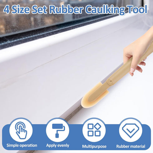 8Pcs Rubber Caulking Tool 4 Size Set Smooth Grout Sealant Caulking Tool Rubber Spatula Spreader Grout Sealer Applicator Smoothing Finger Finisher ...