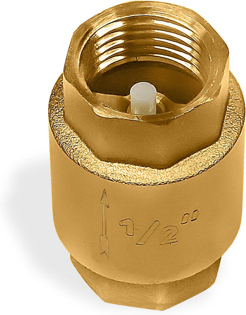 Brass One Way Check Valve 1/2 inch Backflow Preventer Female NPT Thread For Plumbing and Industrial Applications 0,5" Float Reinforced Valve For W...