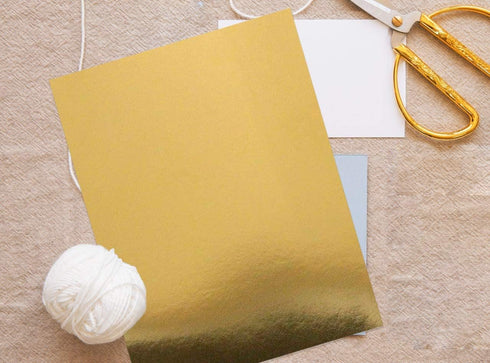 Gold Foil Mirror Card Stock Reflective mirrored cardstock Gold shimmer Heavy Weight Paper Board 8.5 x 11 Heavy weight 300 GSM Card stock...
