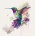 Fabric Panel 14"x14" Hummingbird 100% Cotton Quilting Panel Square A135...