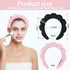 2 Pieces Spa Headbands for Washing Face Puffy Makeup Headband Skincare Headbands Face Wash Terry Cloth HeadBands for Skin Care (Black + Pink)...