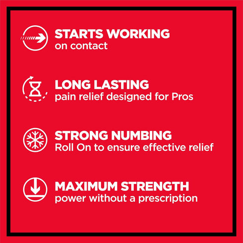 Absorbine Jr. PRO No-Mess Lidocaine Roll On, Maximum Strength Numbing Pain Relief with Phenol for Fast-Acting Relief of Nerve Pain, Muscle Aches, ...