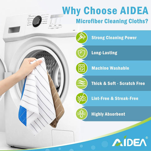 AIDEA Kitchen Towels, Absorbent Dish Cloth for Kitchen, Soft Dish Towels for Home, Multi-Purpose Cloths for Household Cleaning and Drying-8PK, 12”...