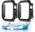 2-Pack for Apple Watch Series 9 8 7 Waterproof Case with Tempered Glass Screen Protector Ultra-Thin for 41mm - Black...