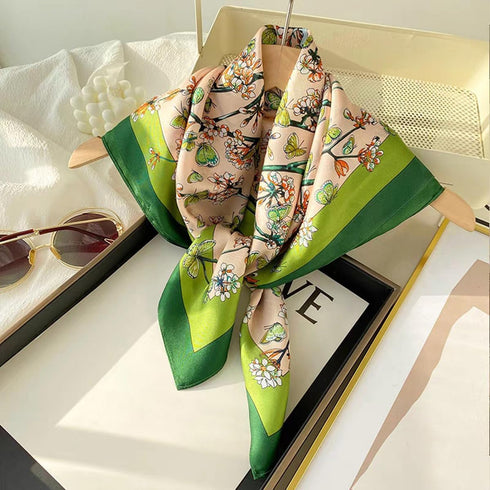 Fashion Hair Scarf for Women Soft Silk Feeling Head Scarves Head Wrap Square Bandanas 27.5× 27.5 inches...