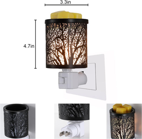Warmers Pluggable Fragrance Warmer Exquisite Forest Iron Wall Sconce- Decorative Plug-in for Warming...