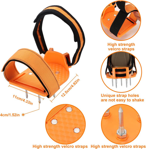 Lawn Aerator Shoes, Free-Installation Lawn Air Aeration Shoes Stainless Steel Spiked Aerating Sandals Adjustable Velcro Straps, Aerator Lawn Tool ...