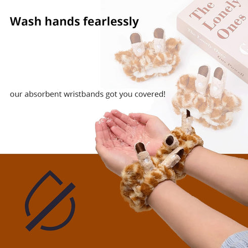 4Pcs Makeup Headband with Absorbent Wristband Cute Giraffe Skincare Hair Bands Makeup Spa Face Wash Headband...