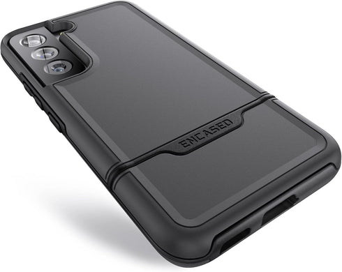 ENCASED Shockproof Galaxy S21 Case (Ultra Protective) Heavy Duty Hybrid Protection, Black (Samsung S21)...