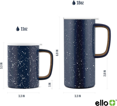 Ello Campy 18oz Stainless Steel Travel Mug with Handle and Leak-Proof Slider Lid, Reusable, Vacuum Insulated, Perfect for Coffee or Tea, Home, Gif...