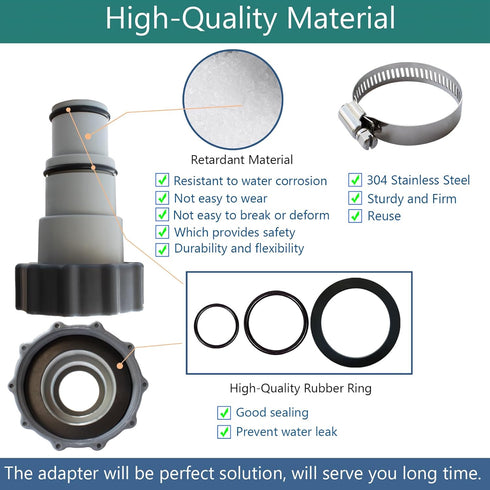 Pool Hose Adapter 1 1/4 to 1 1/2 Pool Hose Adapter 1.25 to 1.5 Pool Hose Adapter 1 1/2 Pool Hose Adapter 1 1/4 Hose Adapter Pool 1.5" and 1.25" Ty...