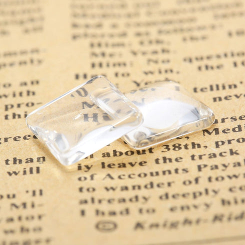 dophee Square Glass Cabochon for Jewelry Making, Clear Dome Tiles Cabochons with Flat Back, Dome Bead Cameo Cabochon Tile for DIY Craft Photo, Pen...