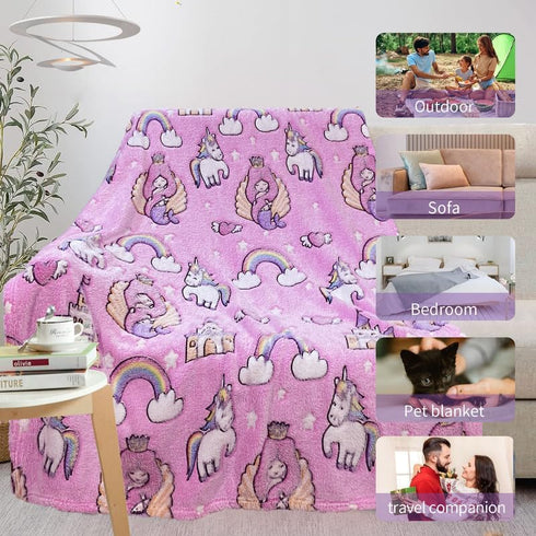 Mermaid Blanket for Girls 4-6, Mermaid Gifts for Girls, Kids Blankets for Girls, Toddler Blanket for Kids, Personalized Baby Blankets for Girls, C...