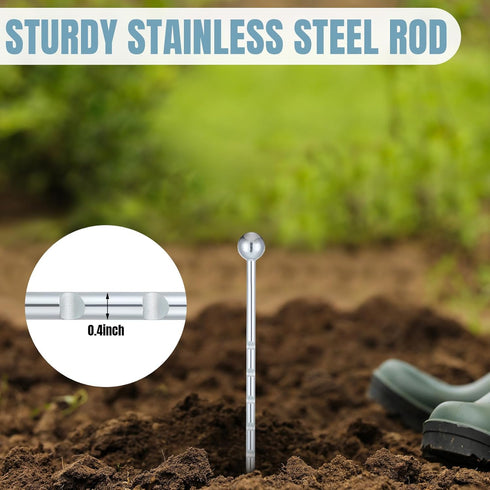 10'' Soil Probe Stainless Steel Soil Sampler Soil Moisture Probe for Lawn Plant Garden Farm Underground Soil Sampling Probing Moisture Meter Compa...