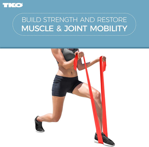 TKO Resistance Bands Set - 3 Pack - Flat Elastic Exercise Gear for Women, Men - Fitness, Workout, Light, Medium, Heavy Levels...