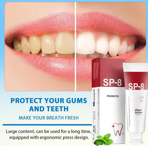 SP 8 Ultra Whitening Toothpaste,SP8 Probiotic Toothpaste, SP 8 Pasta De Dientes, SP 8 Toothpaste,Fresh Breath...