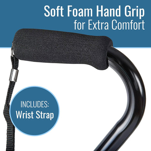 DMI Walking Cane and Walking Stick for Adult Men and Women, FSA Eligible, Lightweight and Adjustable, Ergonomic Hand Grip and Wrist Strap...