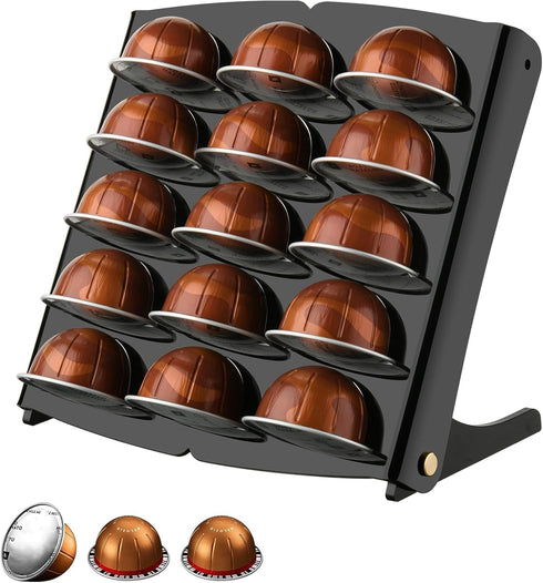 Beautyflier Coffee Pod Holder for Nespresso Vertuoline Capsules, 12 Capacity Coffee Pods Storage Organizer Stand, Coffee Capsule Storage Tray, Cof...