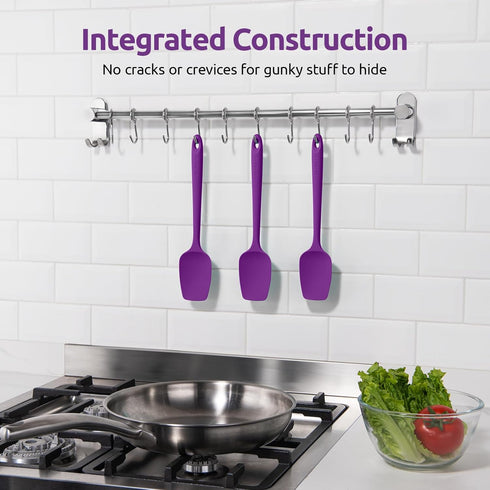 U-Taste Silicone Spoon Spatula Set, 600ºF High Heat Resistant Food Grade Flexible Rubber Scraper, Integrated Cooking Mixing Baking Kitchen Utensil...