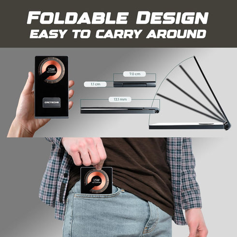 4 in 1 Portable Wireless Charger Compatible with Foldable Wireless Charging Station Apple Device Multiple Devices iPhone Apple Watch AirPods 3 in ...