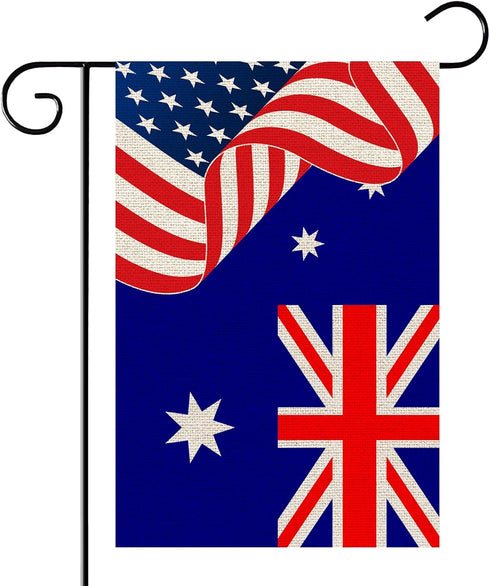 America Australia Garden Flag/America & Australia Yard House Lawn Sign/National Flag Door Yard Lawn Sign Decor/National Friendship Outdoor Decorat...