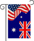 America Australia Garden Flag/America & Australia Yard House Lawn Sign/National Flag Door Yard Lawn Sign Decor/National Friendship Outdoor Decorat...