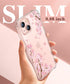 GVIEWIN Designed for iPhone 13 Case 6.1 Inch, with Tempered Glass Screen Protector + Camera Lens Protector Clear Flower Soft & Flexible Shockproof...