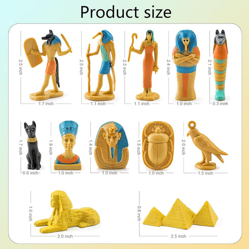 Ancient Egypt Toys Egyptian Toys for Kids Miniature Egyptian Figurines Set Pyramid Mummy Egyptian Toys Egyptian Party Decorations Supplies Birthda...