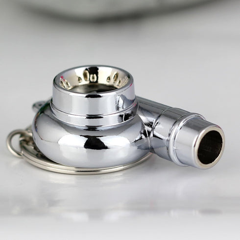 maycom Creative Spinning New Chrome Polished Silver Turbo Turbocharger Keychain Key Chain Ring Keyring Keyfob,make Whistle Sound...