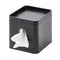 iDesign Facial Tissue Box Cover with Storage Tray, The Cade Collection – 6.1" x 5.15" x 5.4", Matte Black...