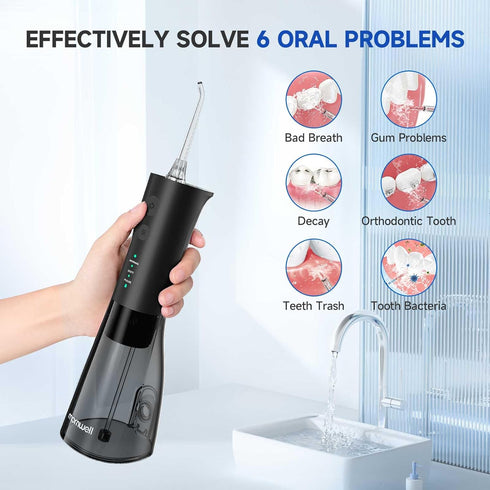 Water Flosser - Water Flossers for Teeth 3.0 Pulse Technology - Cordless Rechargeable Portable Water Flosser - 300ML Water Tank Dental Water Floss...