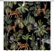 AMFD Jungle Animals Shower Curtain Cheetah Zebra Monkey Antelope Green Tropical Forest Palm Tree Leaves Wildlife Theme Fabric Bathroom Curtains De...