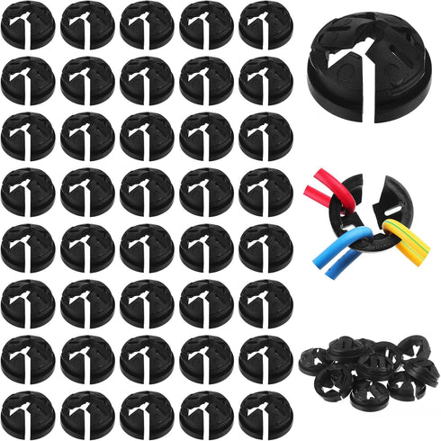 150 Pieces 3/8-1/2 Inch Non-Metallic Button Push-in Cable Connector, Plastic Cable Connector Electrical Conduit Fittings, Fits 1/2-Inch Knock Outs...