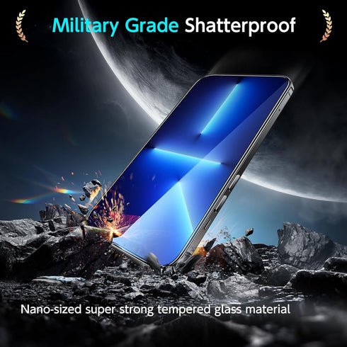 SmartDevil 3 Pack Screen Protector for iPhone 13 Pro Max with 3-Pack Camera Lens Protector, 9H Clear Tempered Glass Film [Military Grade Shatterpr...