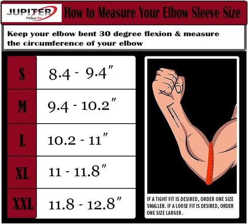 Elbow Sleeves (1 Pair) Support & Compression for Weightlifting, Powerlifting, Tennis, Basketball - 5mm Neoprene Sleeve Perfect for Both Men & Wome...